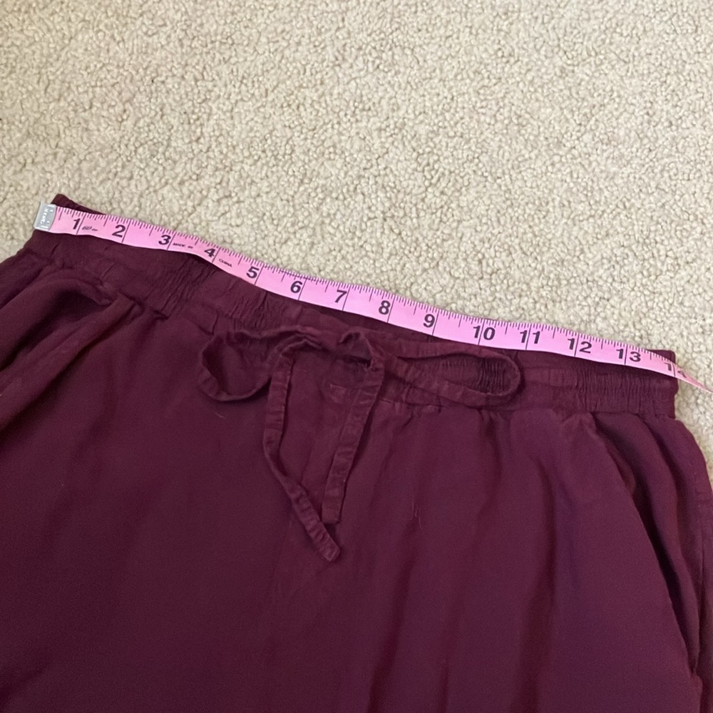 Lightweight Burgundy Jogger Pants, Small, Adjustable, with pockets - Picture 3 of 9
